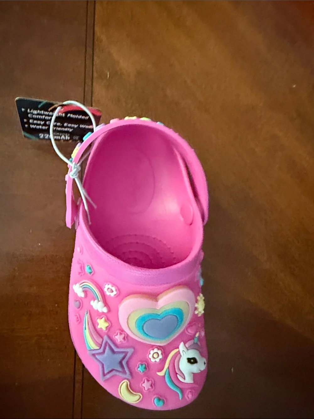 Skechers Kids Pink Unicorn Water Clog with Rainbow Hearts